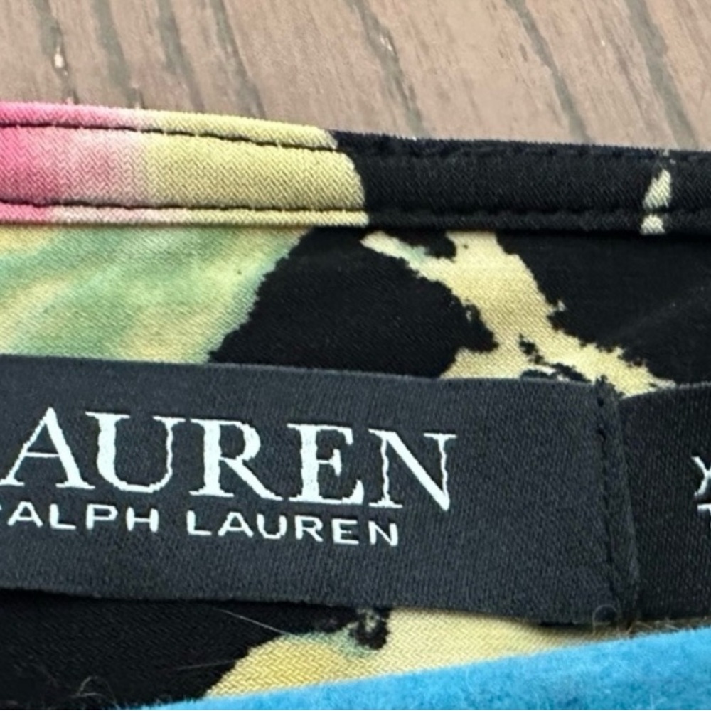 NWT Ralph Lauren Tropical Flutter Sleeve Ruffled Wrap Blouse - Picture 5 of 10